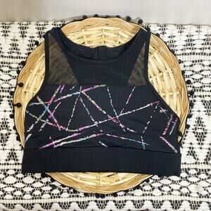 Zyia Active Abstract All Star Sports Bra Women’s Size Medium Zippered Back